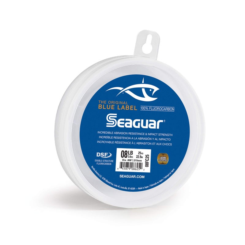 Seaguar Blue Label 100% Flourocarbon Fishing Line (DSF), 8lbs, 25yds Break Strength/Length - 08FC25 - Image 1